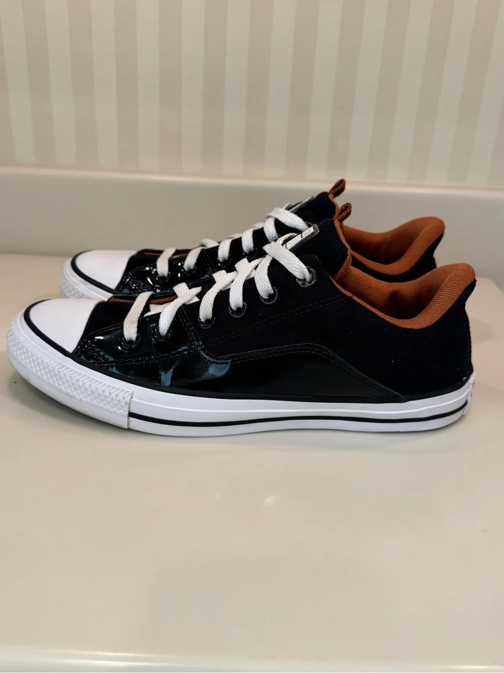 Converse Chuck Taylor All Star Rave Canvas And Patent Leather Sneakers Size 9 - Picture 7 of 16